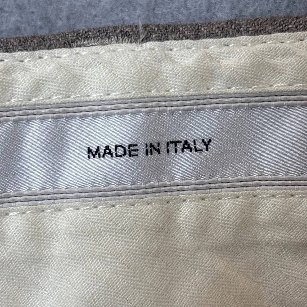 Santorelli Romeo Tan Flat Front 100%‎ Virgin Wool Dress Pants Men's 38